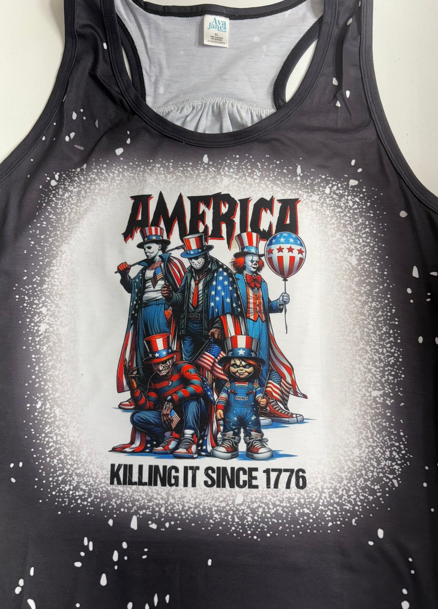 Tank Top WOMENS'S Scrunch Back Faux Bleached - MISC DESIGNS