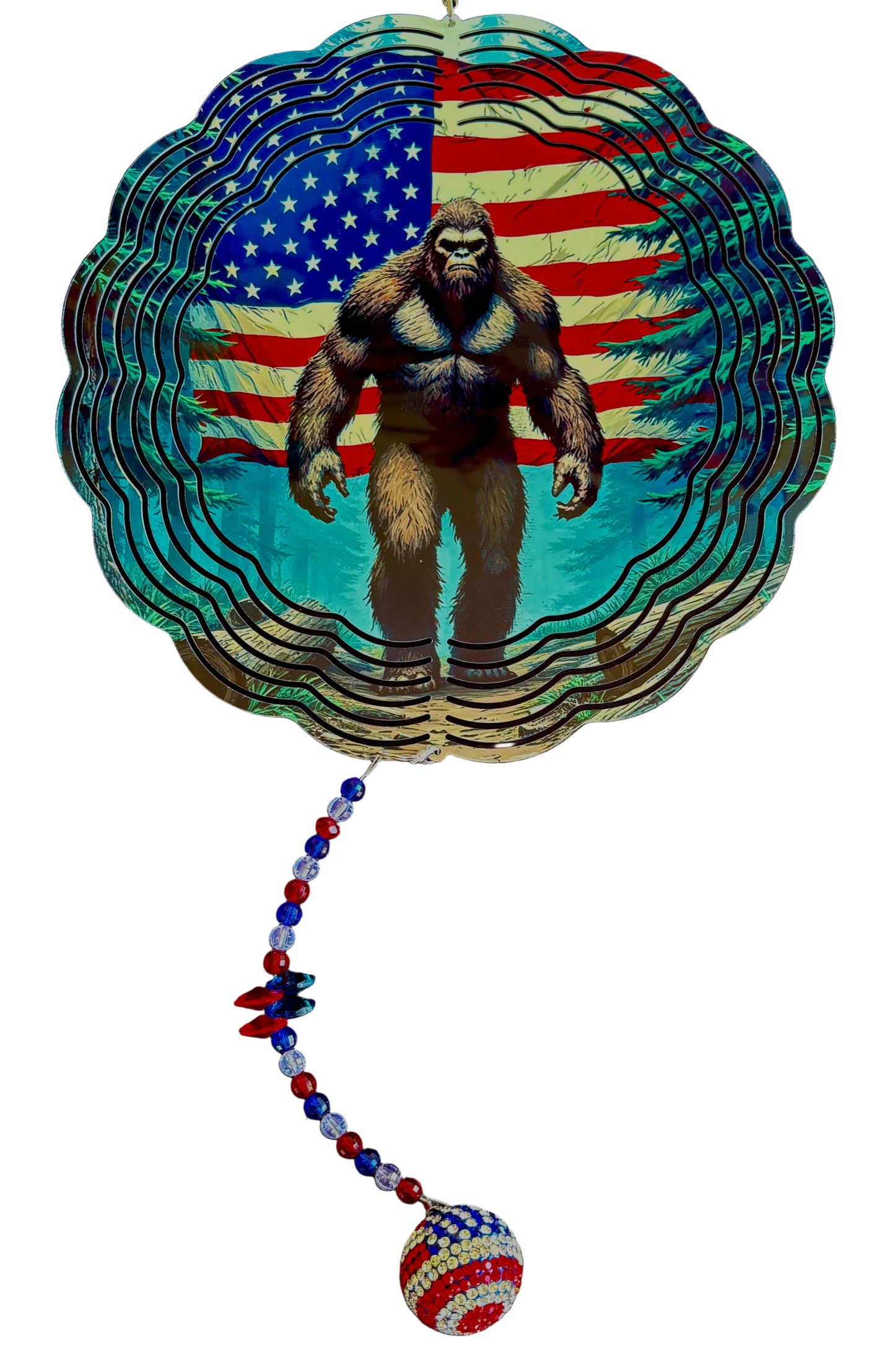 WIND SPINNER - BIGFOOT AMERICAN FLAG