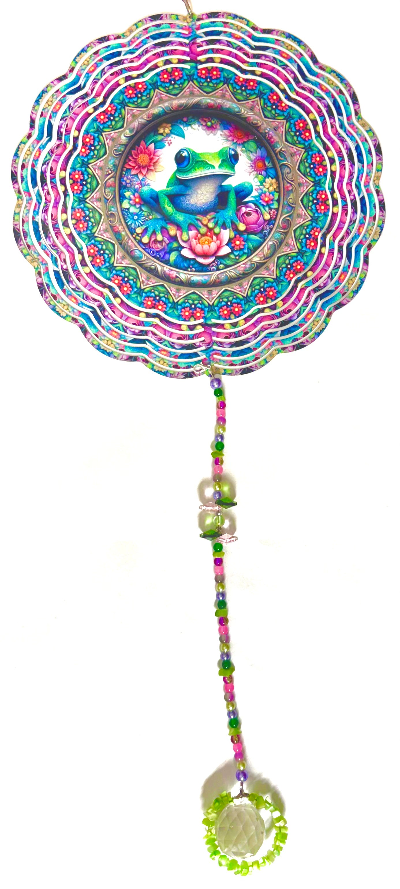 WIND SPINNER - FROG FLORAL