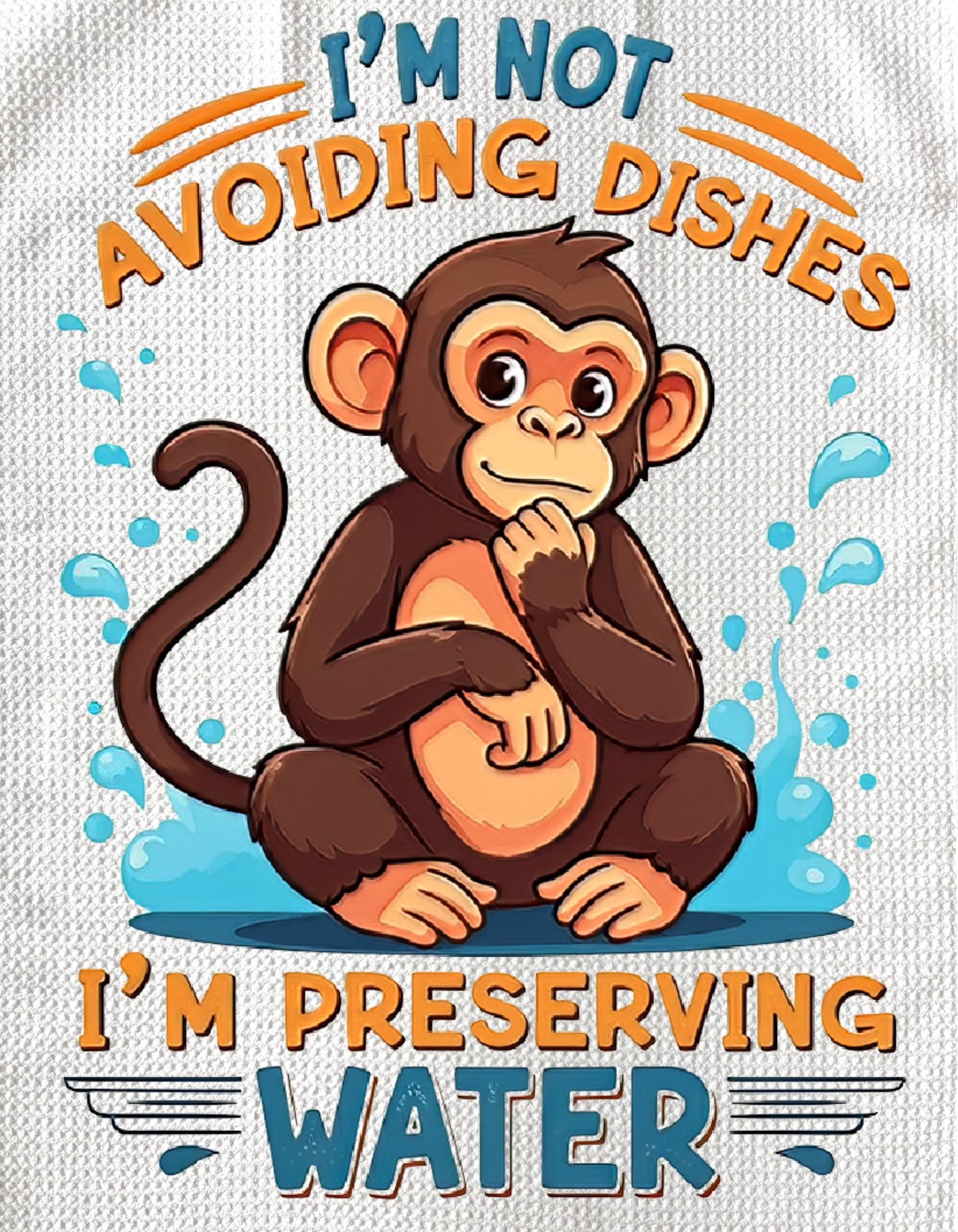 TOWELS - FUNNY SAYING MONKEY AVOIDING