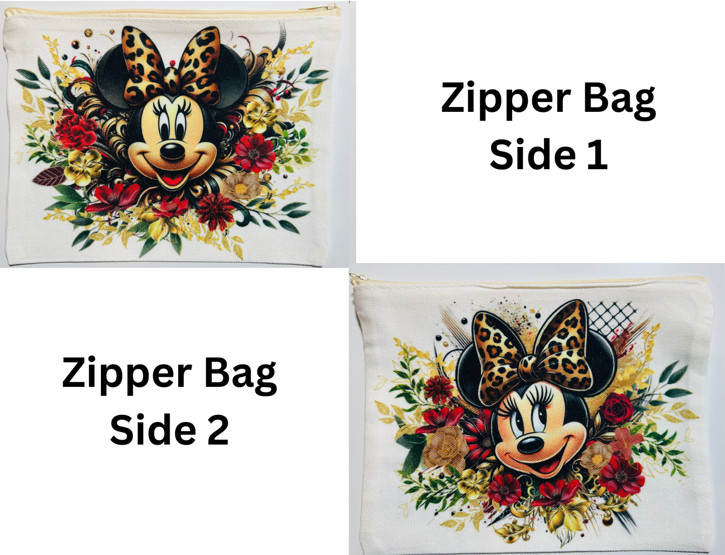 ZIPPER BAG - CARTOON CHARACTER MOUSE LEOPARD BOW