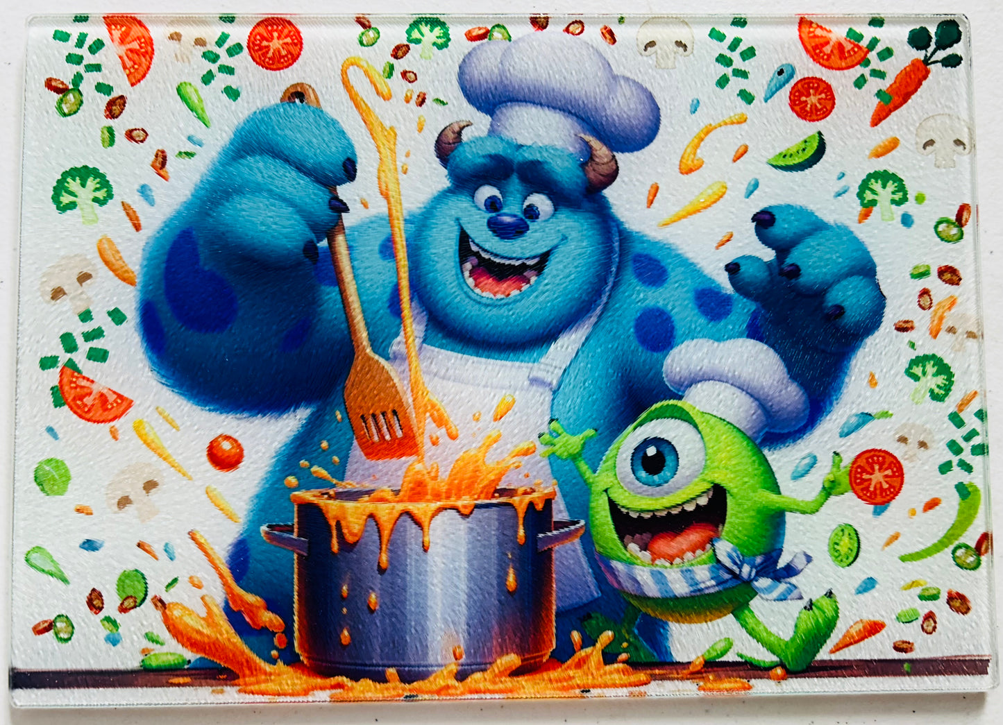 Tempered Glass Cutting Board Cartoon/Character Monster Chefs