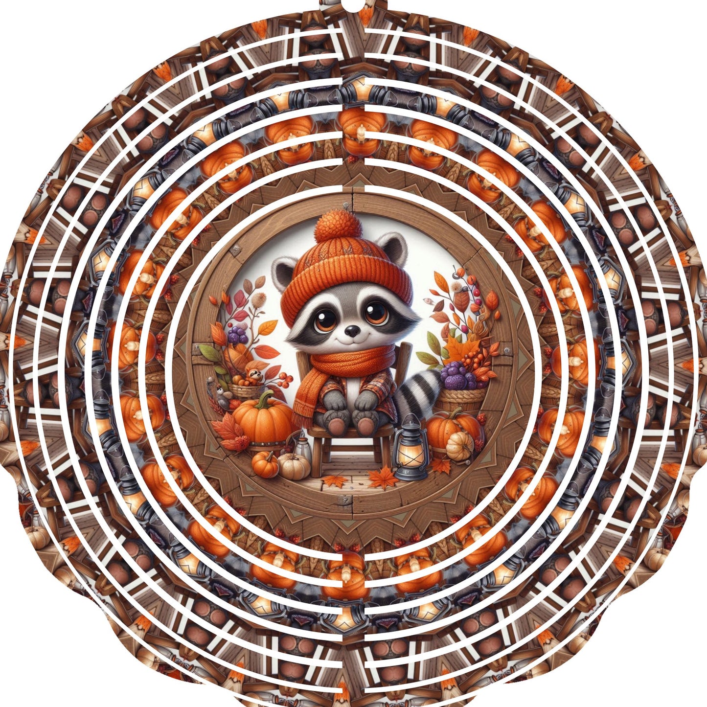 Wind Spinner with Jewel Strand Raccoon Fall Scarf