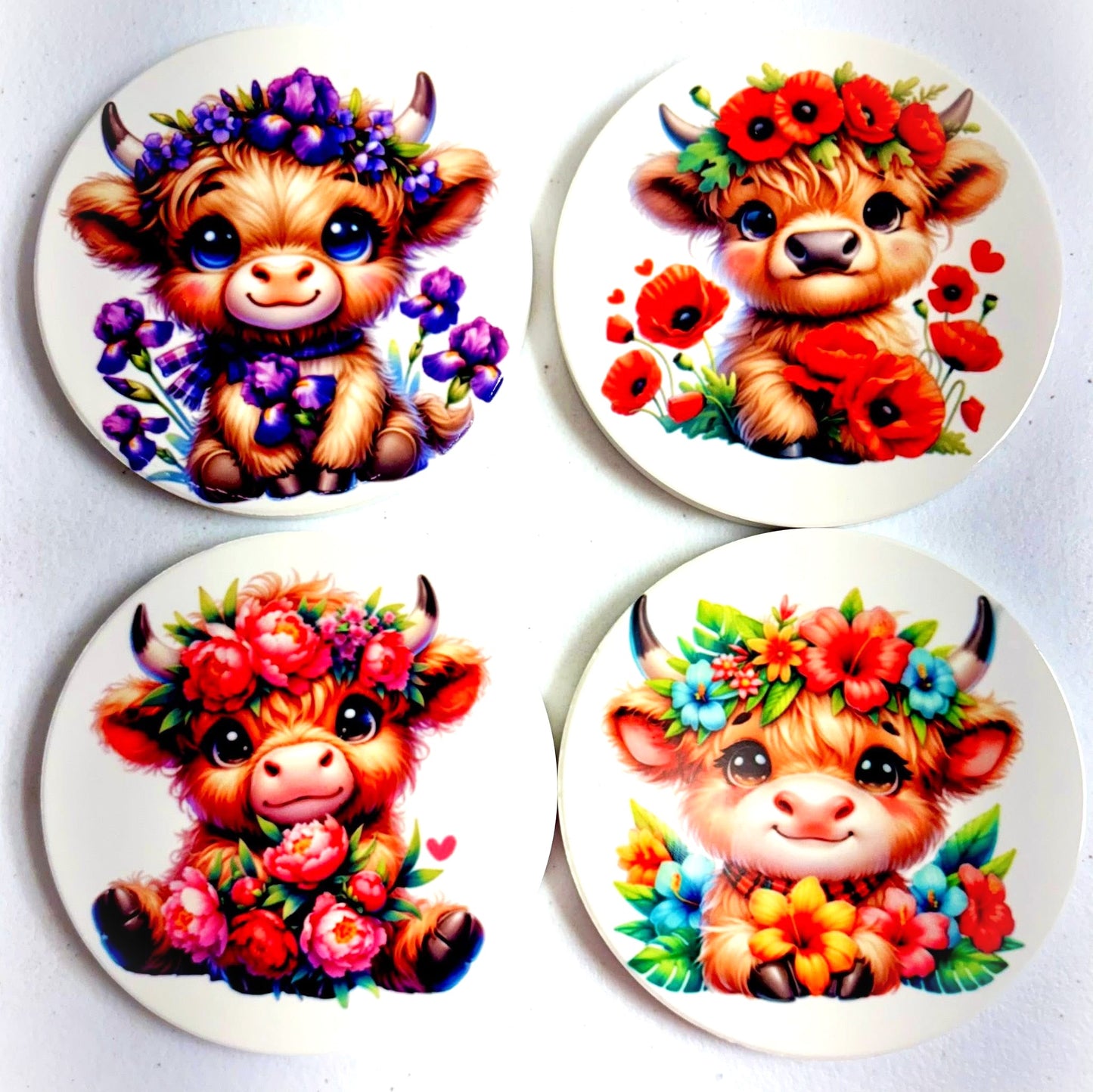Coasters 4/pk - Highland Cow