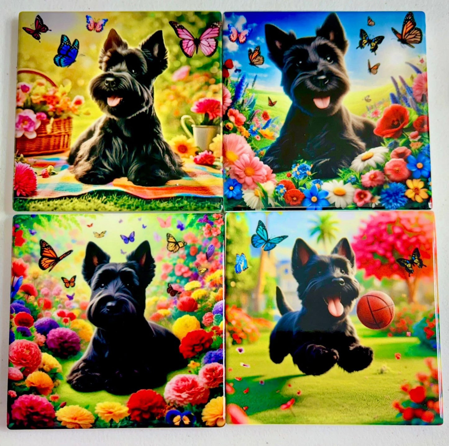 Coasters 4/pk - DOG SCOTTISH TERRIER
