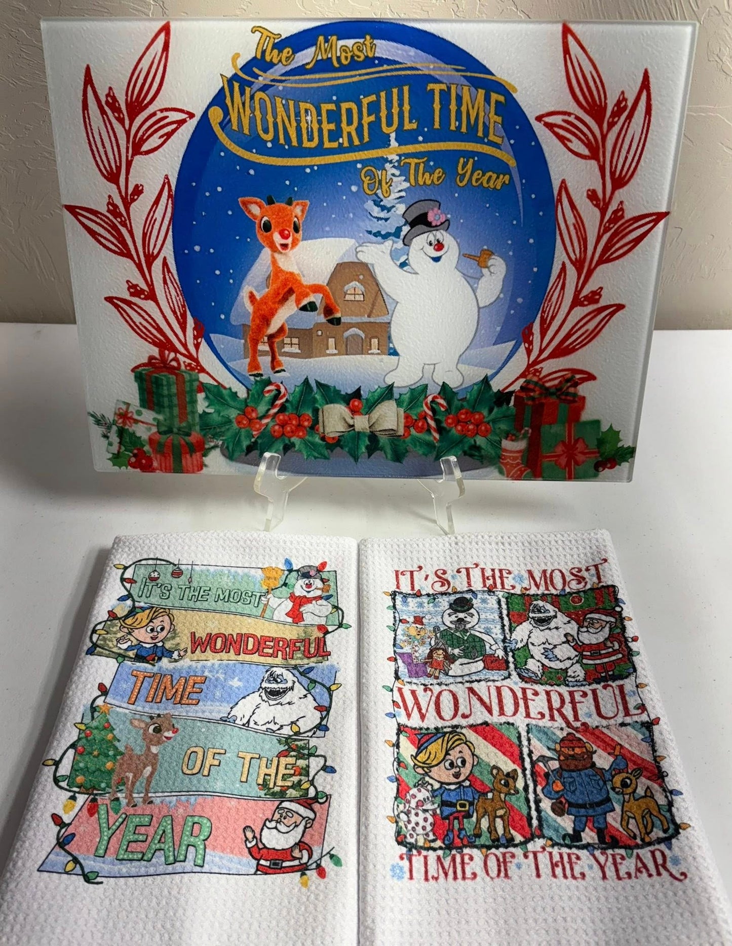 Kitchen Set (3 Pieces) Misc Designs - Cutting Board & 2 Towels