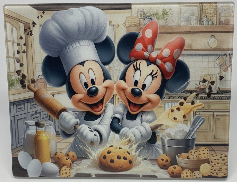 Tempered Glass Cutting Board Cartoon/Character Mouse Chef Baking