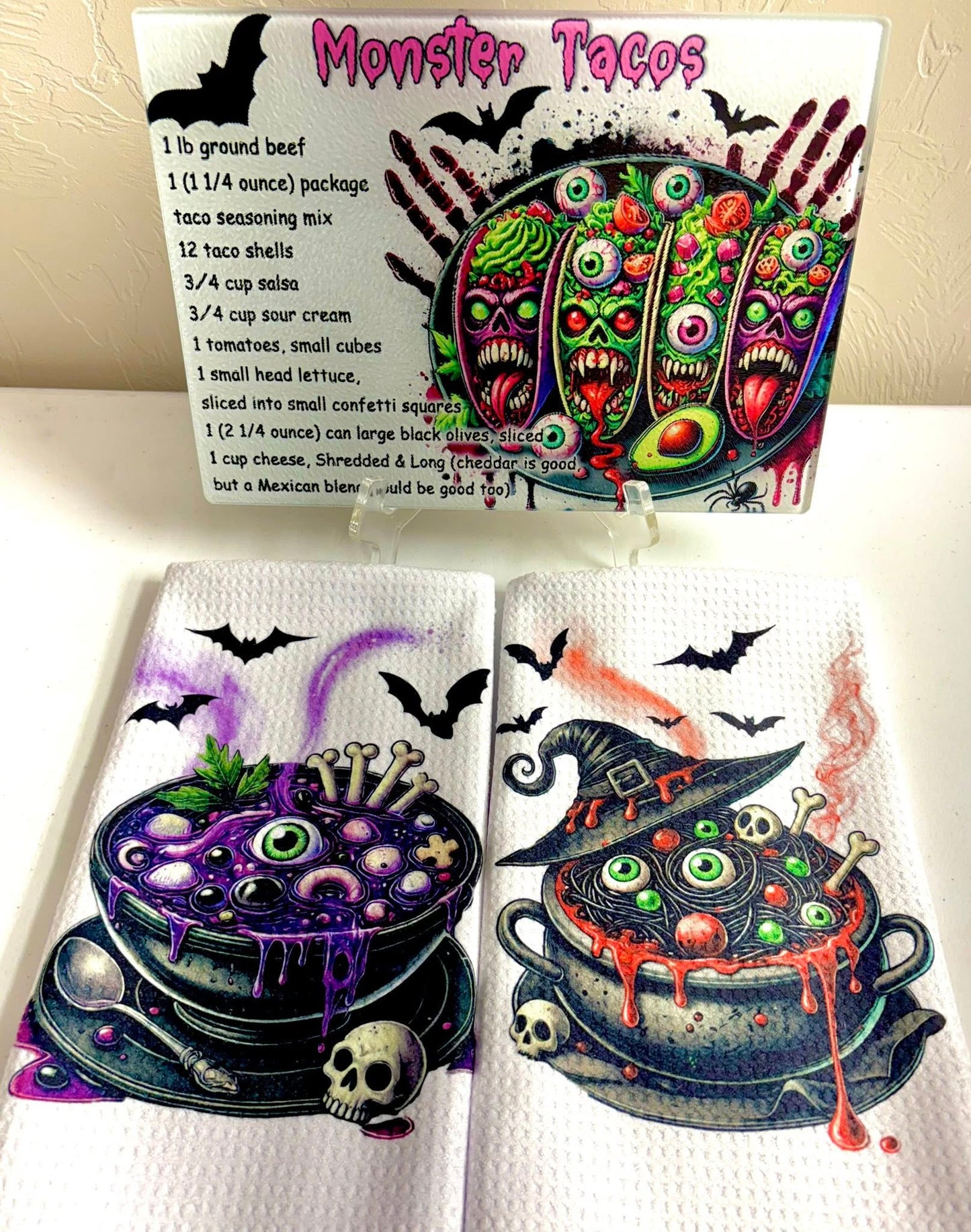 Kitchen Sets (3 Pieces) Halloween - Cutting Board & 2 Towels