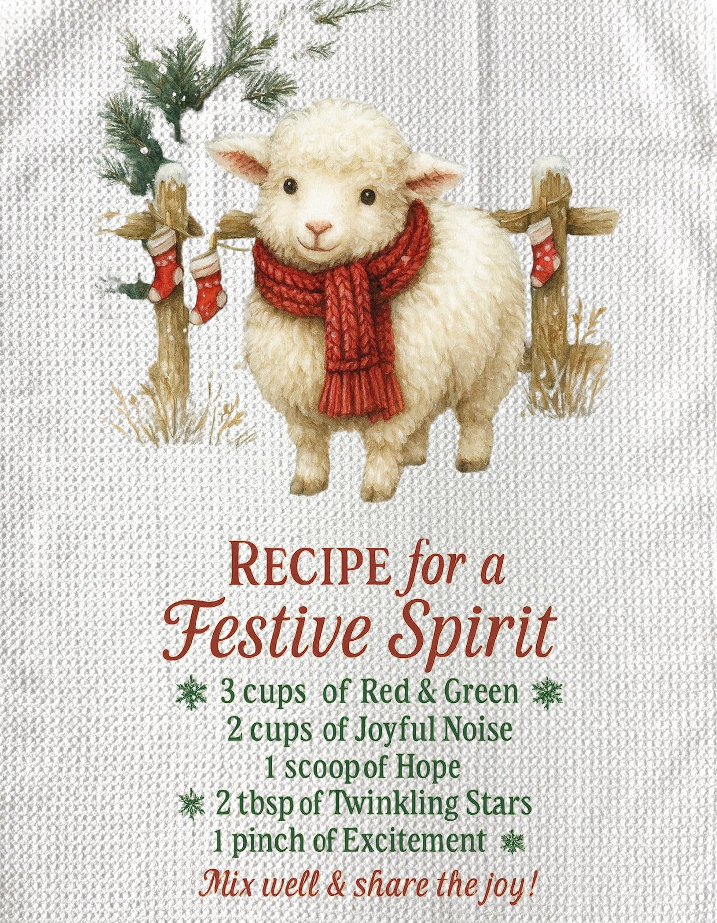 TOWELS - CHRISTMAS RECIPE FESTIVE SPIRIT SHEEP