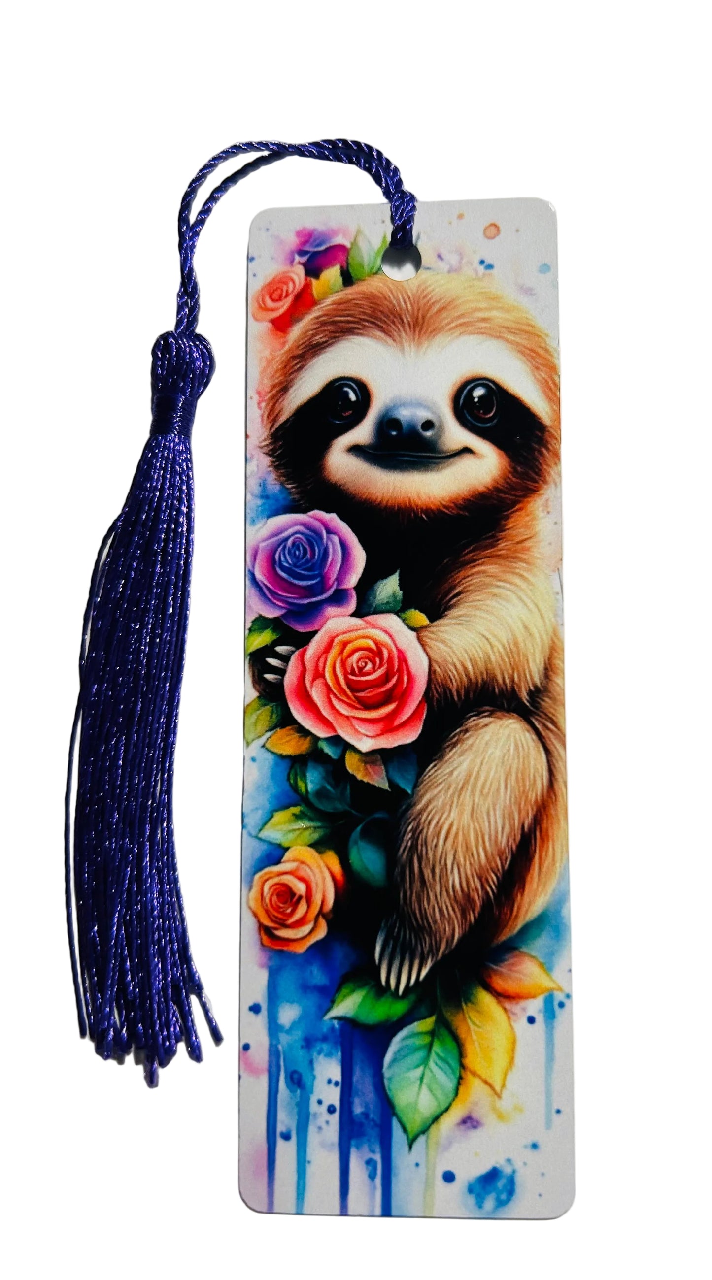 BOOKMARK - SLOTH HOLDING COLORFUL FLOWERS