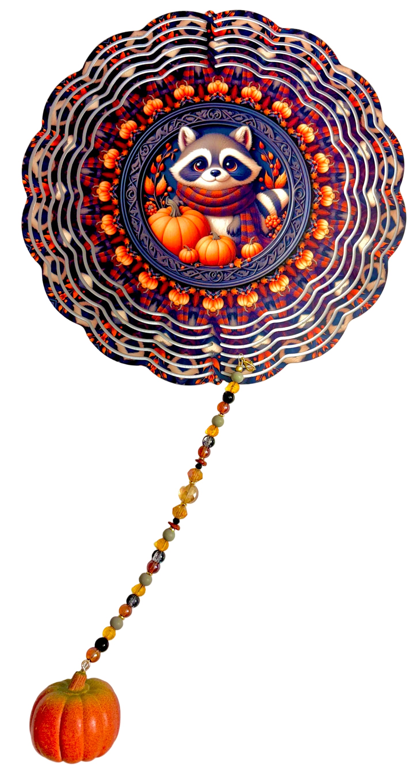 WIND SPINNER - FALL RACCOON PUMPKINS