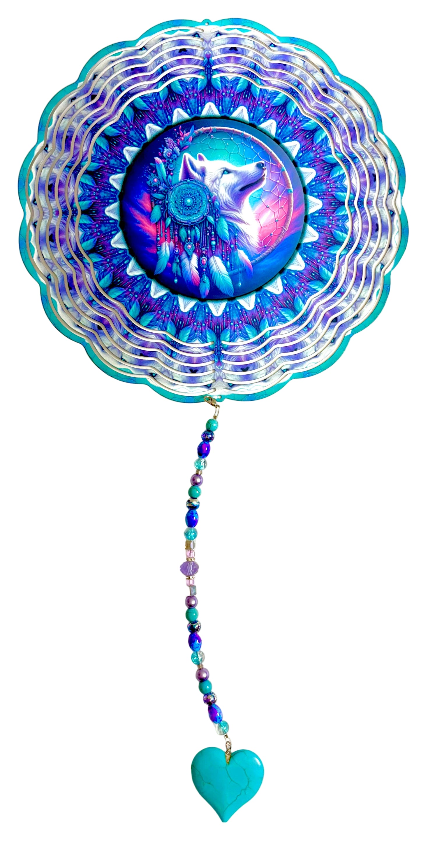 WIND SPINNER - WOLF HEADRESS BLUE