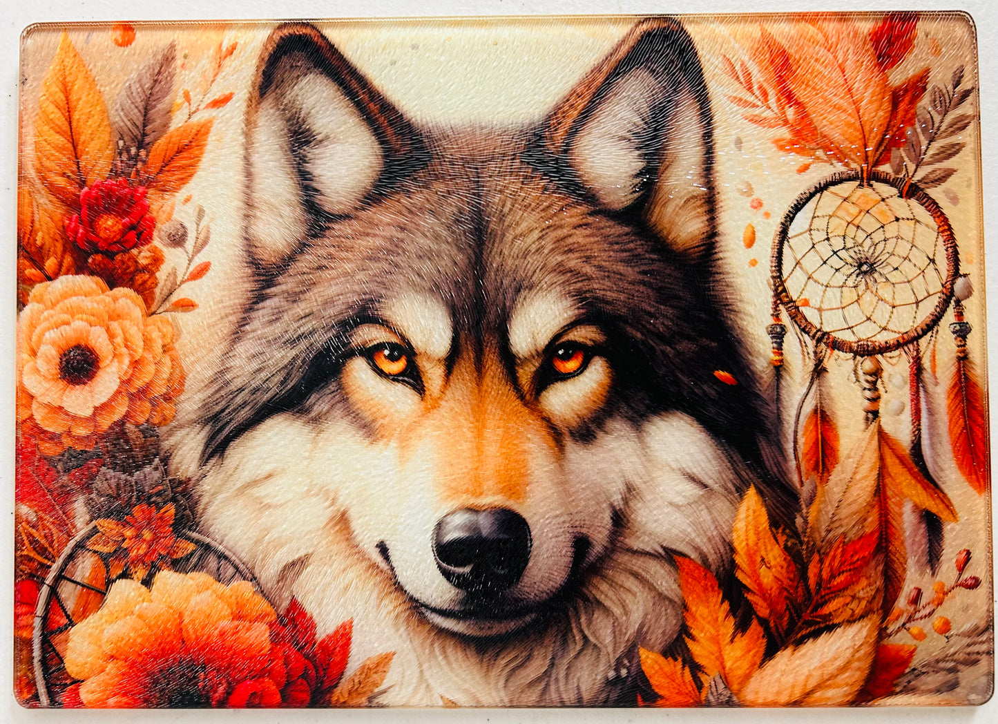 Glass Cutting Board - Wolf