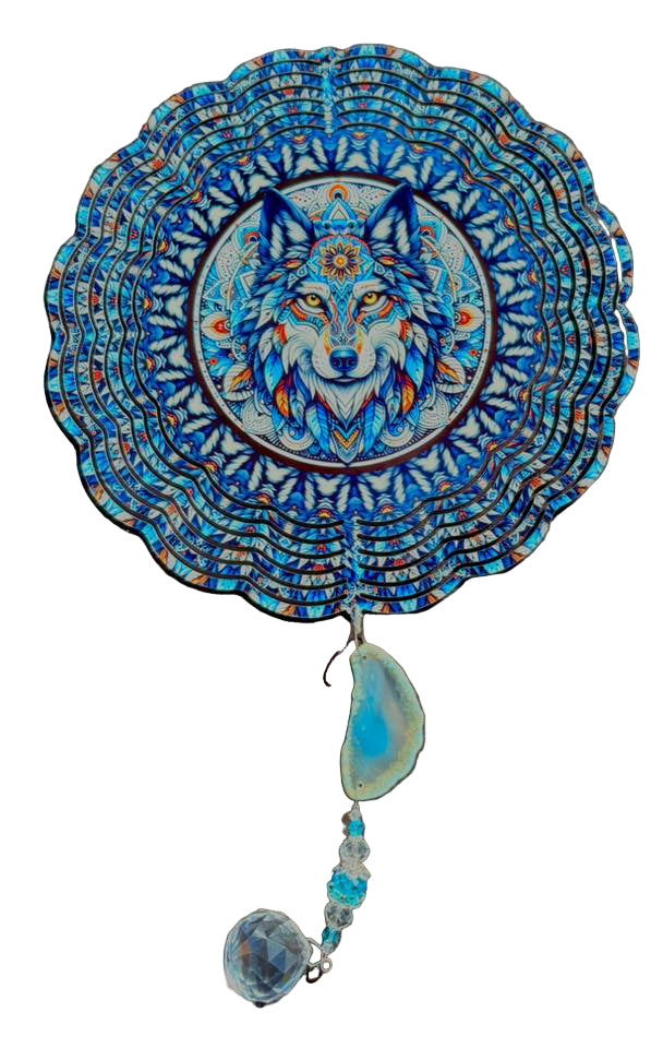 WIND SPINNER - WOLF BLUE GOLD