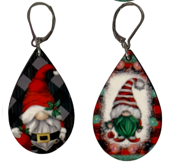 EARRINGS - CHRISTMAS GNOME SANTA