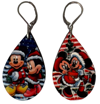 EARRINGS - CHRISTMAS MR. & MRS. SANTA MOUSE