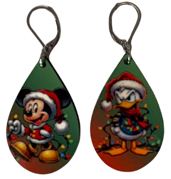 EARRINGS - CHRISTMAS MOUSE & DUCK