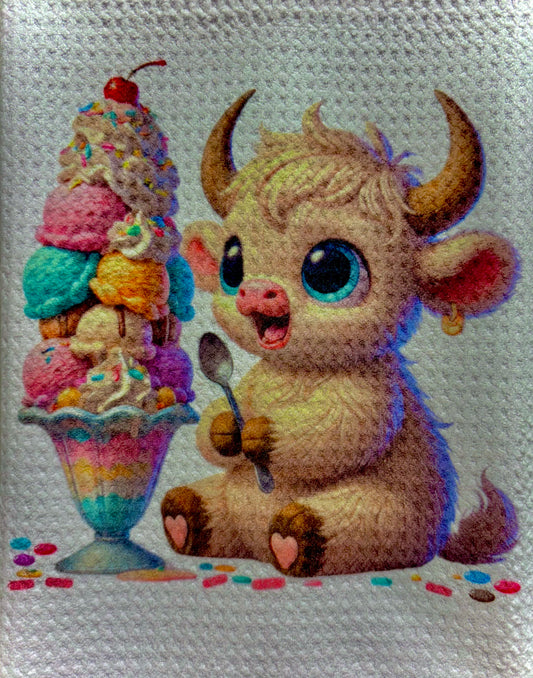 TOWELS - HIGHLAND COW SWEETS SUNDAE