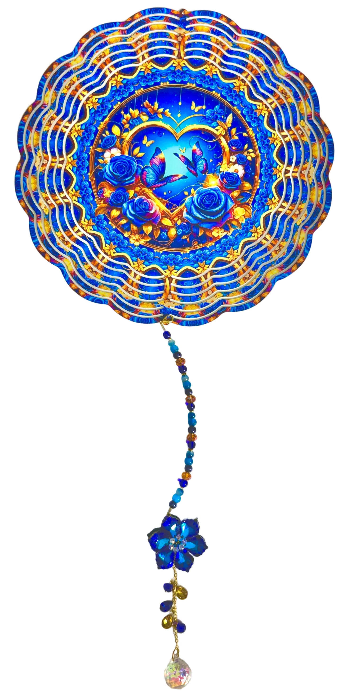 WIND SPINNER - FLOWER BLUE HEART