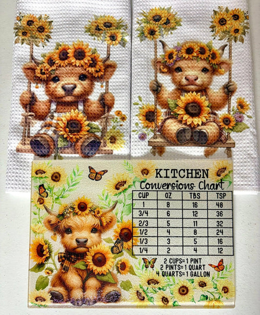 KITCHEN SET - HIGHLAND COW SWINGS CONVERSION (3 PIECE)