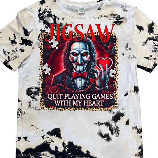 T-Shirts Faux Bleached Patterns - VALENTINE JIGSAW