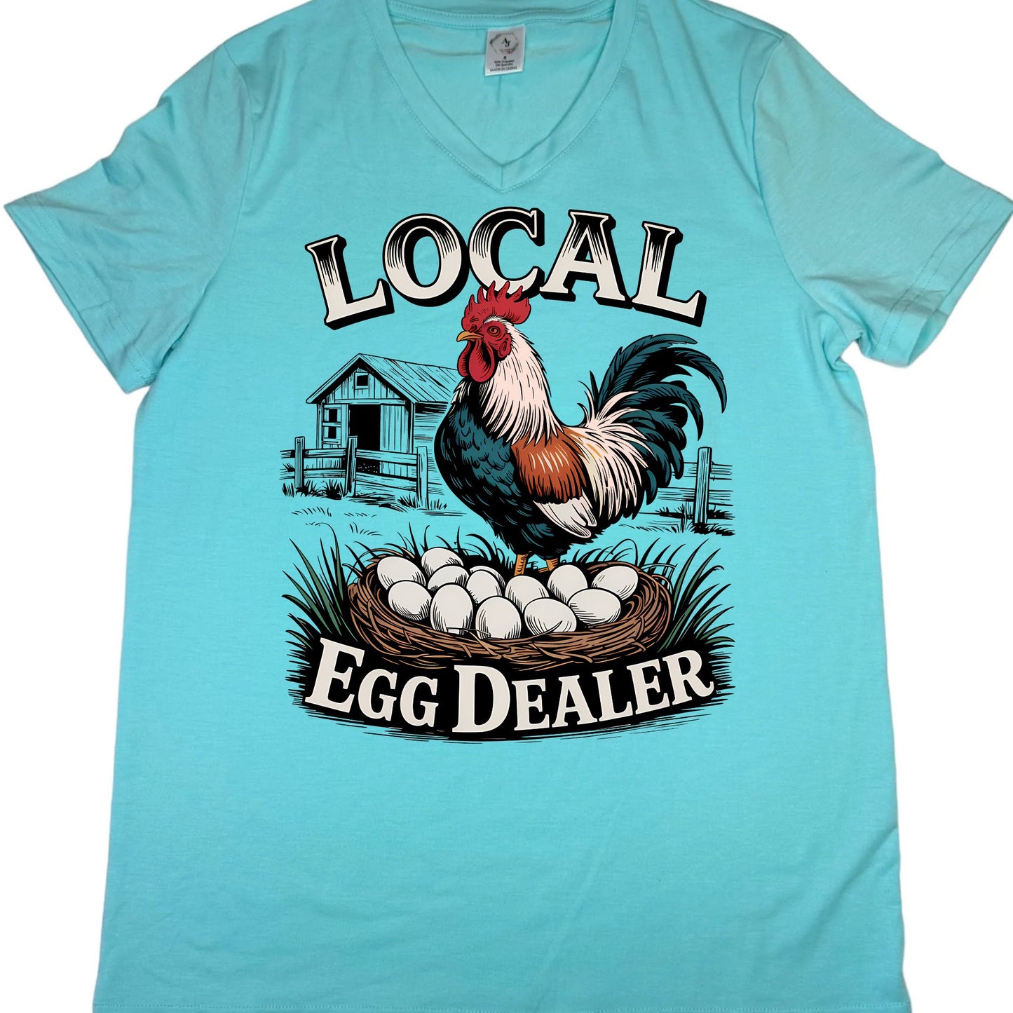 T-SHIRTS - WOMEN"S V-NECK - CHICKEN/ROOSTER LOCAL DEALER