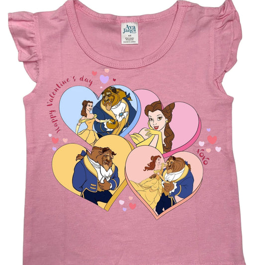 KIDS FLUTTER SLEEVE- VALENTINE DISNEY BEAUTY BEAST