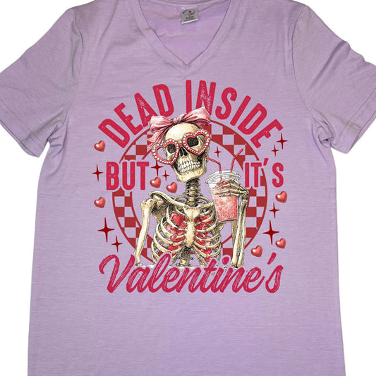 T-SHIRTS - WOMEN"S V-NECK - VALENTINE SKELETON