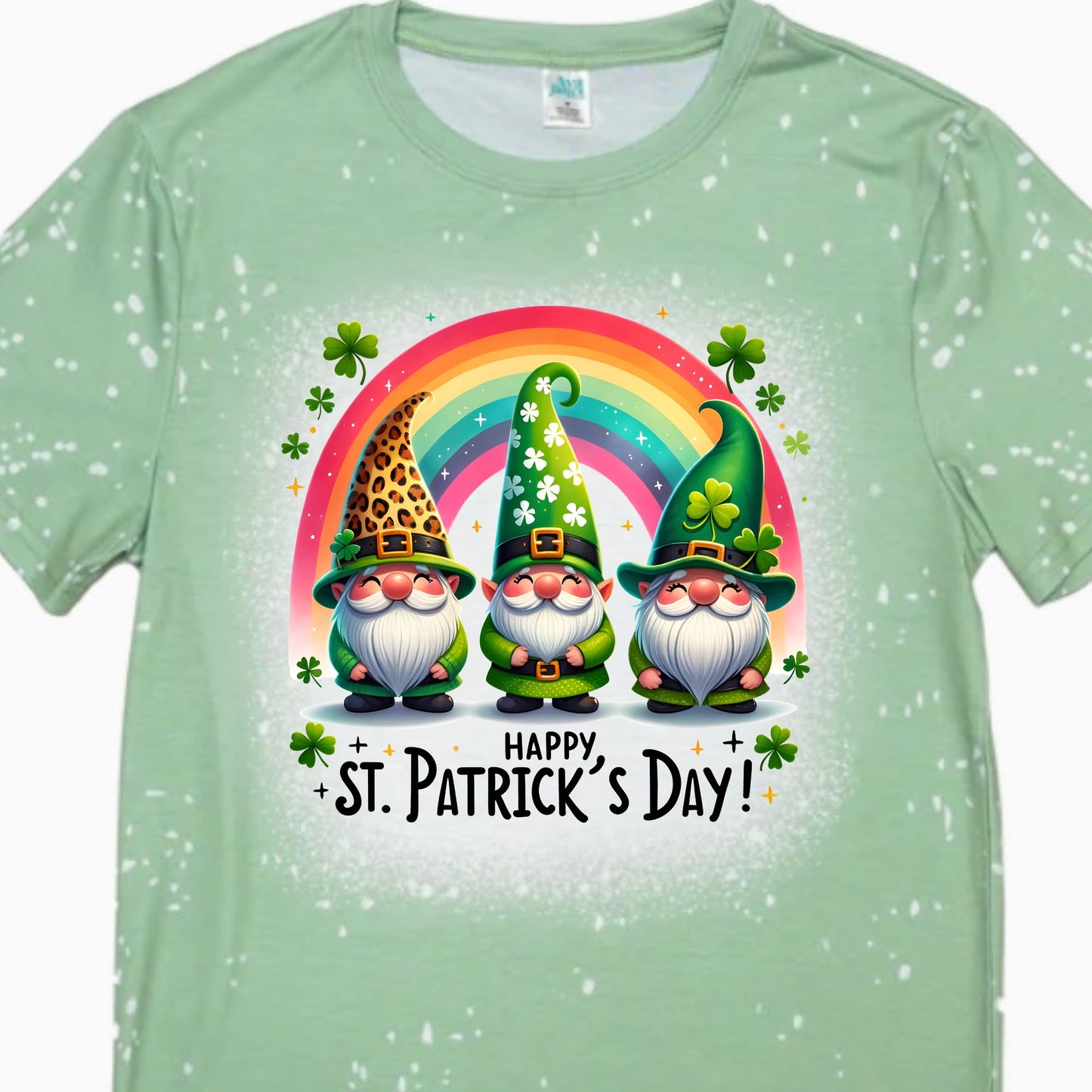 T-SHIRT FAUX BLEACHED - ST PATRICK'S GNOMES