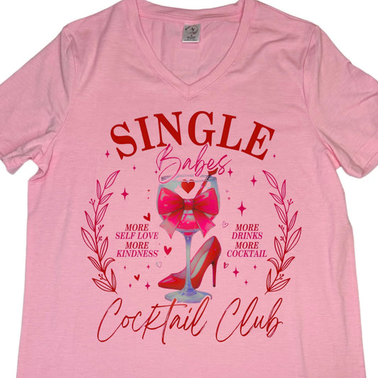T-SHIRTS - WOMEN"S V-NECK - VALENTINE SINGLE CLUB