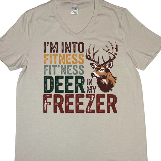 T-SHIRTS - WOMEN"S V-NECK - HUNTING DEER FREEZER