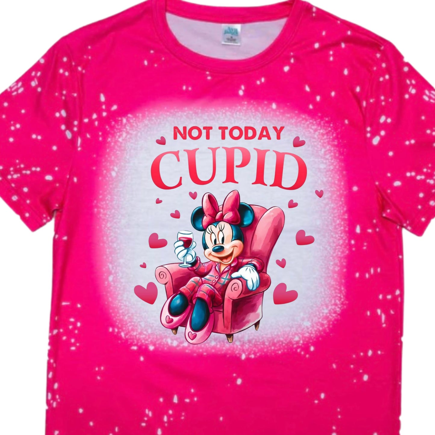 T-Shirts Faux Bleached - VALENTINES MINNIE CUPID