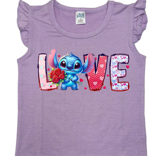 KIDS FLUTTER SLEEVE- VALENTINE DISNEY STITCH