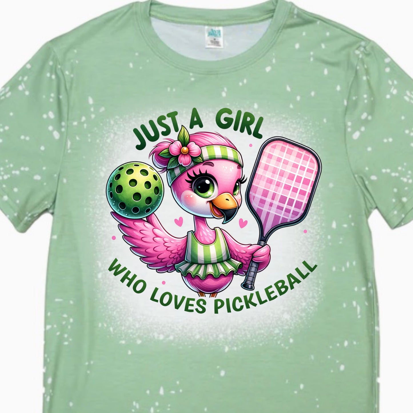 T-Shirts Faux Bleached - PICKLEBALL JUST A GIRL