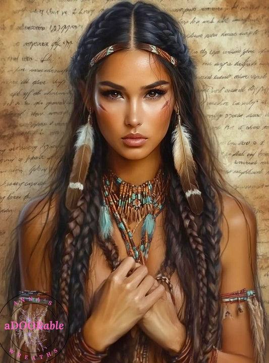 Tempered Glass Cutting Board Native American Female