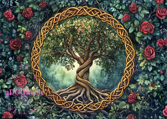 Tempered Glass Cutting Board Scenery Tree of Life