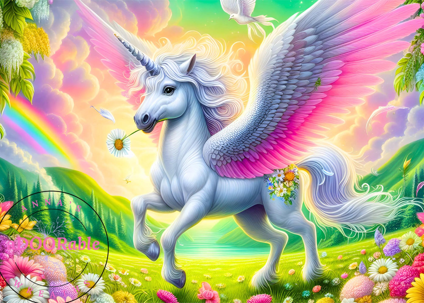 Tempered Glass Cutting Board Unicorn Pastel Colors