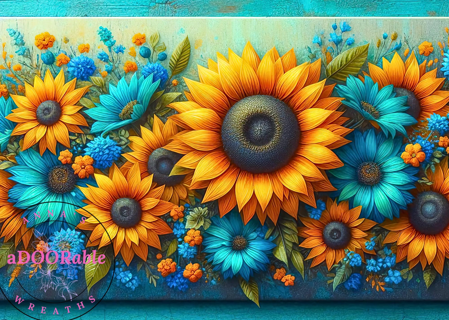 Tempered Glass Cutting Board Scenery Sunflowers Yellow & Blue