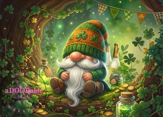 Tempered Glass Cutting Board Gnomes St. Patrick's Day Theme