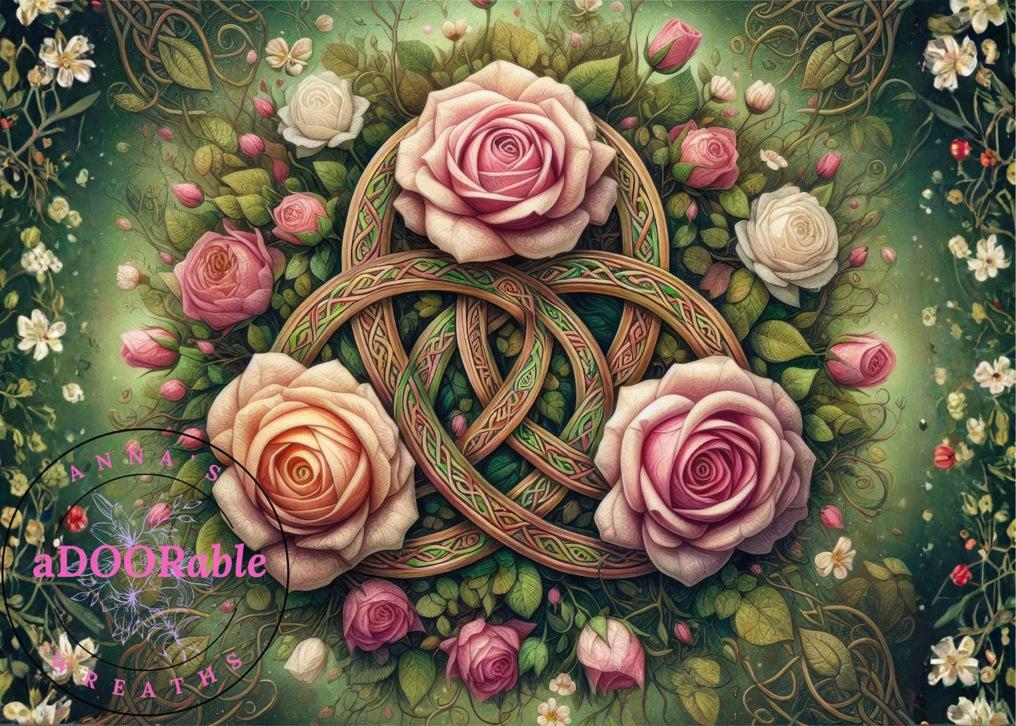 Tempered Glass Cutting Board Scenery Celtic Knots & Roses