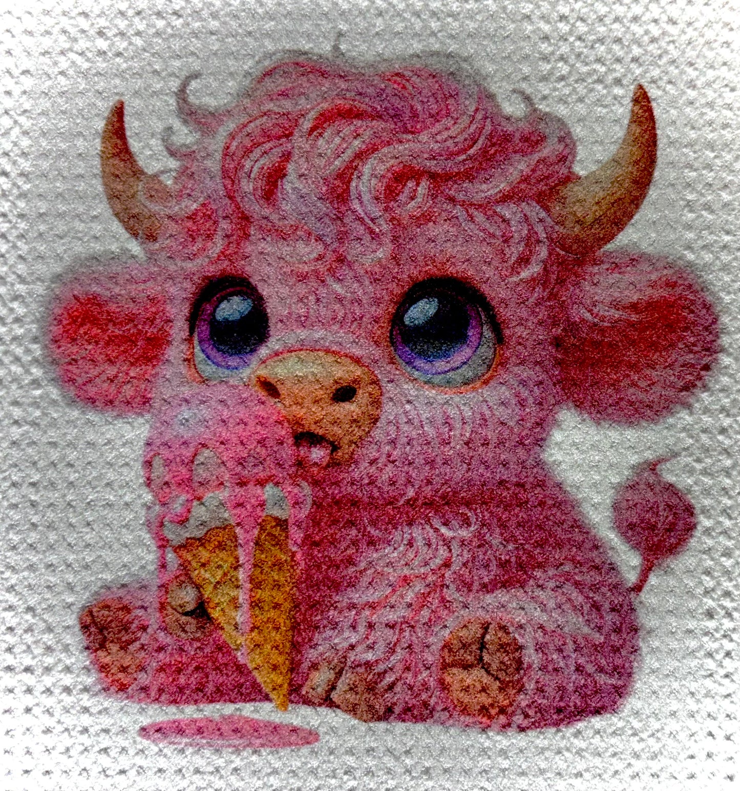 TOWELS - HIGHLAND COW SWEETS LICKING CONE
