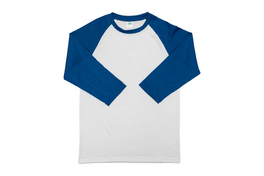 Z. T-SHIRTS - 3/4 SLEEVE BLANK CUSTOM  BLUE