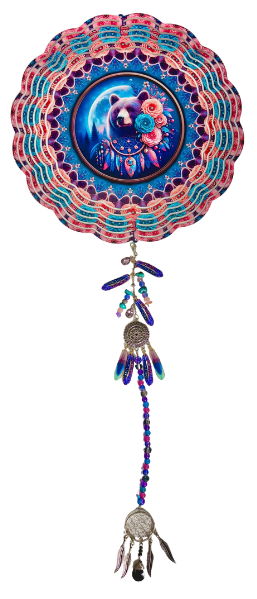 Wind Spinner with Jewel Strand Bear Dreamcatcher