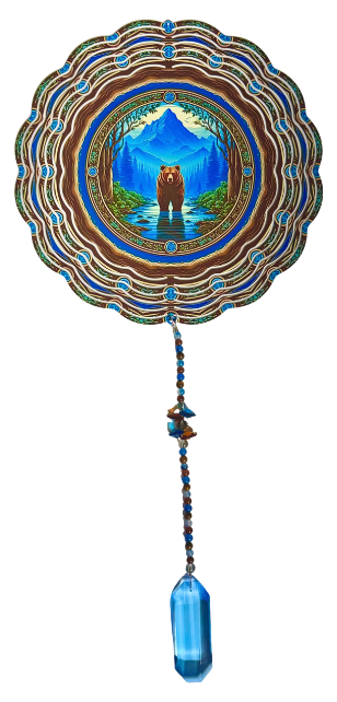 Wind Spinner with Jewel Strand Bear Mountain Landscape