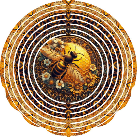WIND SPINNER - BEE HONEYCOMB GOLD
