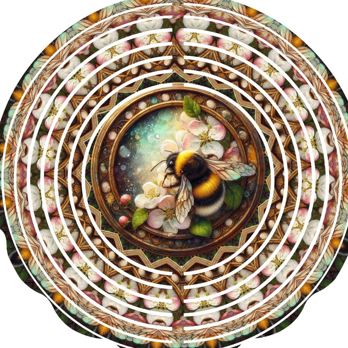 WIND SPINNER - BEE FLORAL WHITE