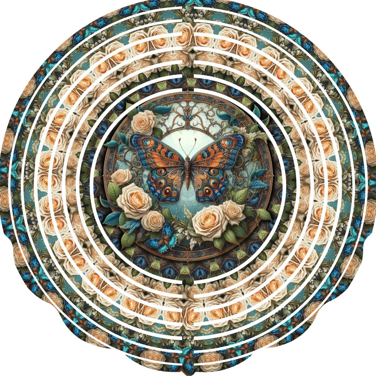 WIND SPINNER - BUTTERFLY CREAM ROSES