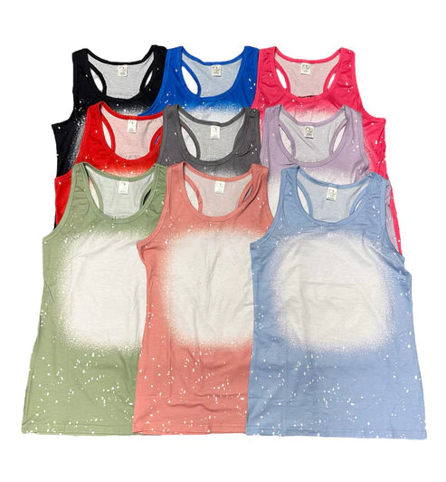 Tank Top WOMENS'S Scrunch Back Faux Bleached - BLANK CUSTOM