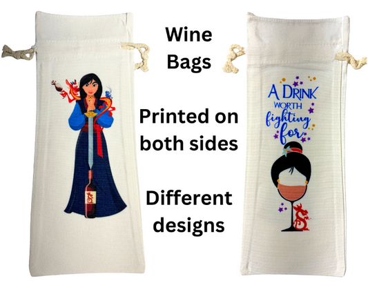 Wine Bottle Bag Lady with Dragon Wine Worth Fighting For