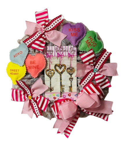 Custom and Seasonal Wreaths Valentine's Keys To My Heart